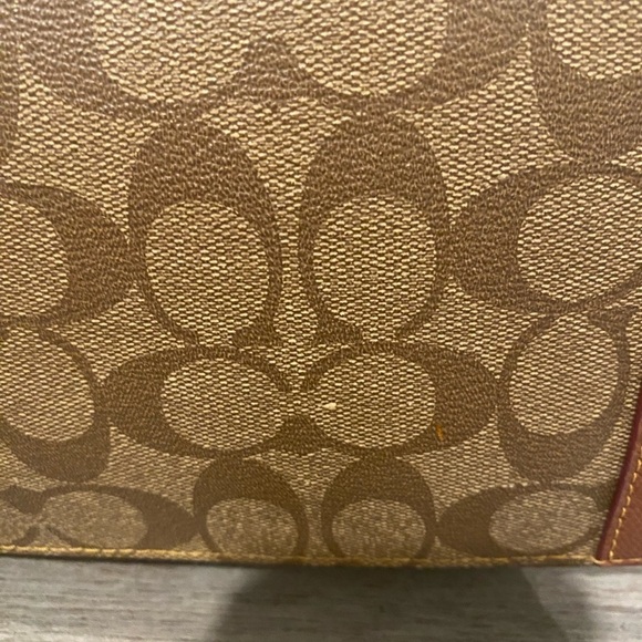 Coach beige & brown coated canvas & leather signature zip top  city tote F34603 - Picture 8 of 9